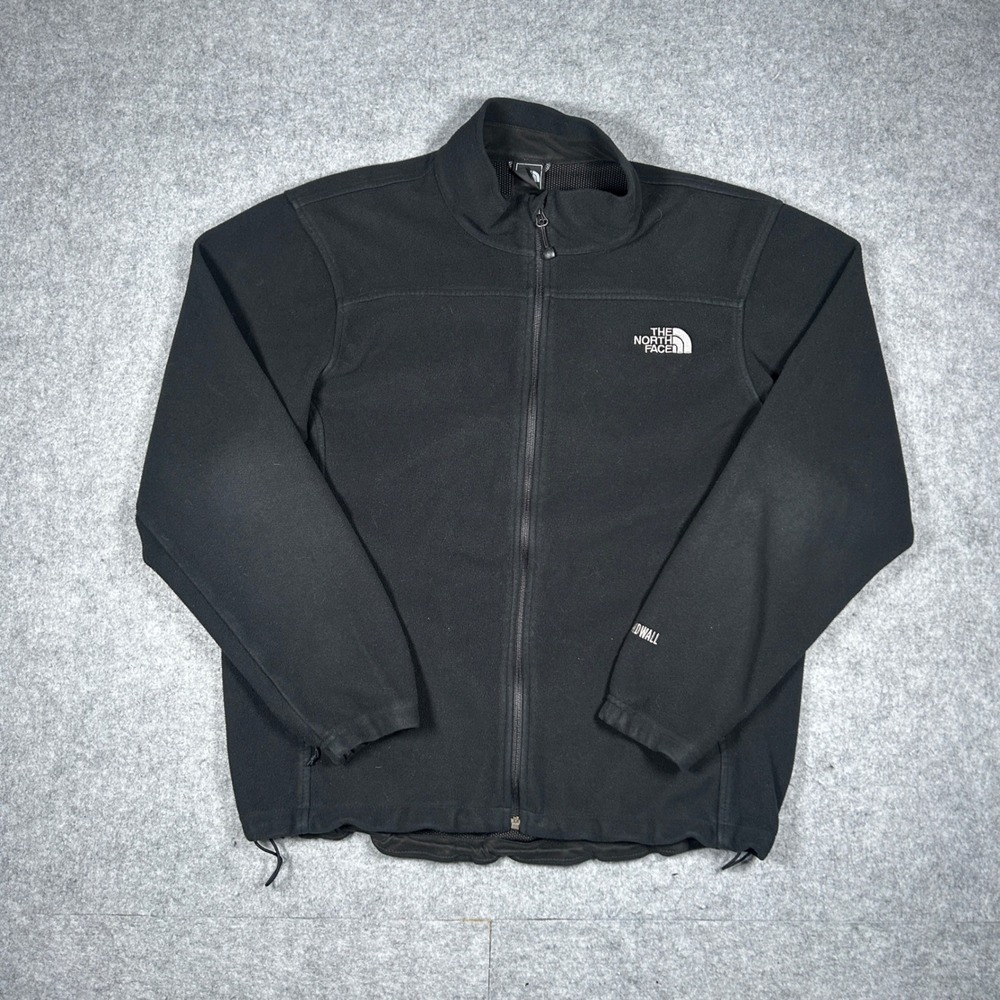 The North Face Fleece Jacket Mens L Black Windwall Full Zip‎ Gorpcore Hiking